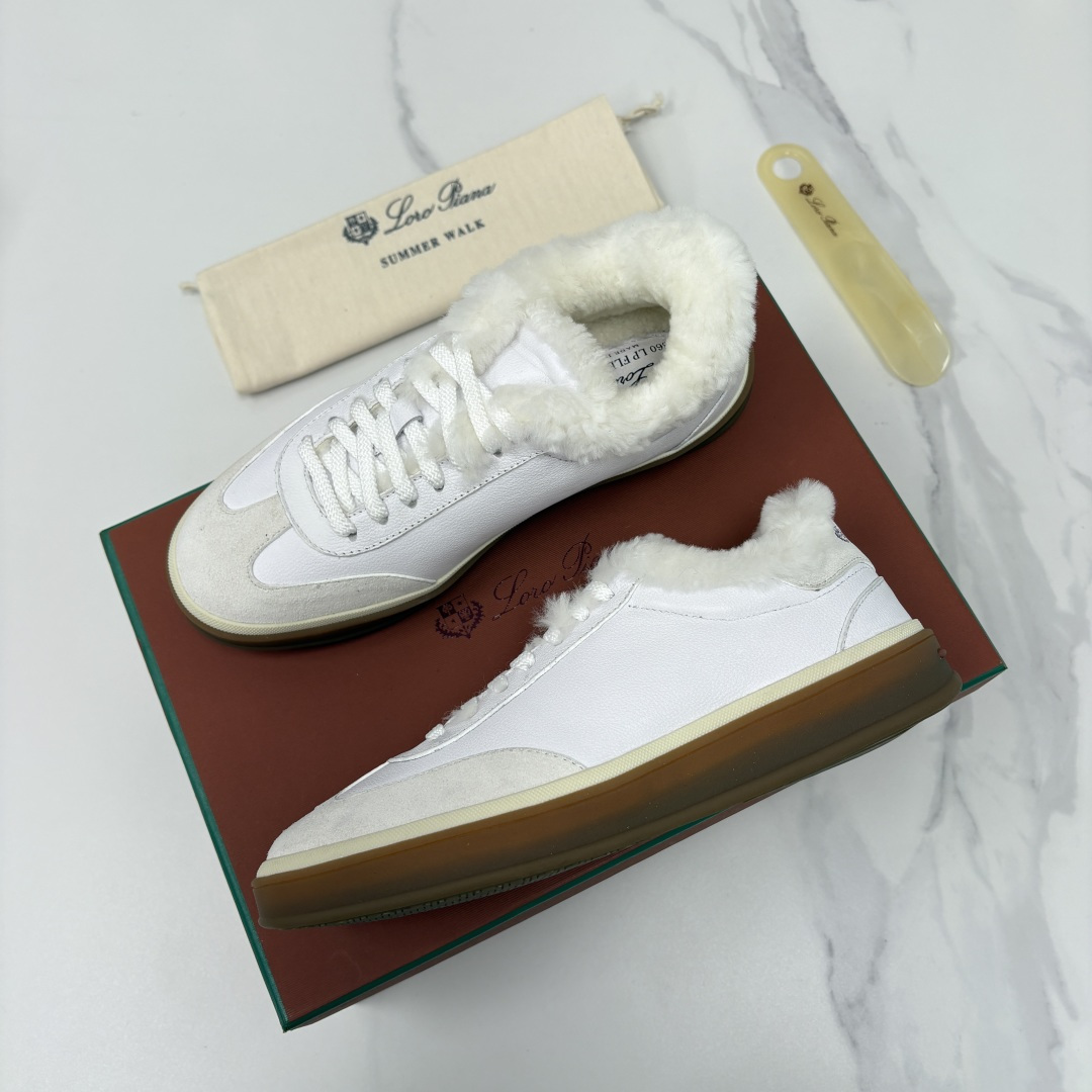 💋💍LP 家新品 LoroPian*/诺悠-翩雅 新款男士德训鞋磨砂皮荔枝纹牛皮板鞋 LP系带秋冬休闲羊