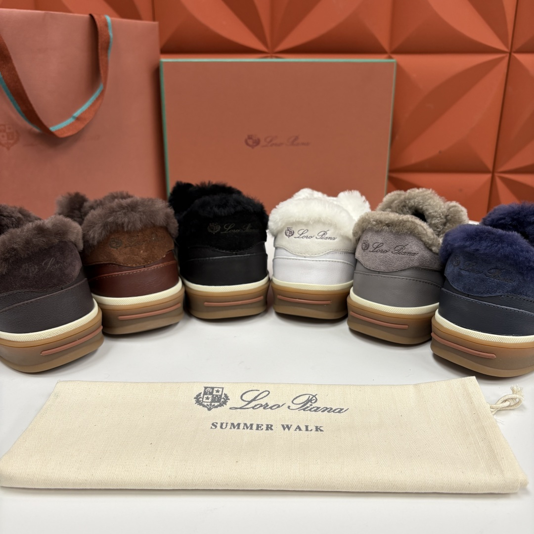 💋💍LP 家新品 LoroPian*/诺悠-翩雅 新款男士德训鞋磨砂皮荔枝纹牛皮板鞋 LP系带秋冬休闲羊