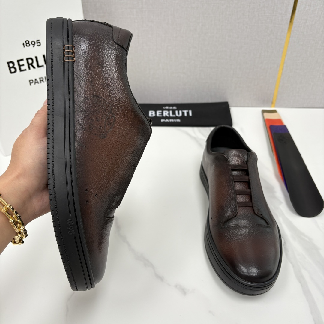 💋 💍 Berlut* 布鲁提 Playtime Venezia Softy 柔软小牛皮低帮运动鞋 轻奢