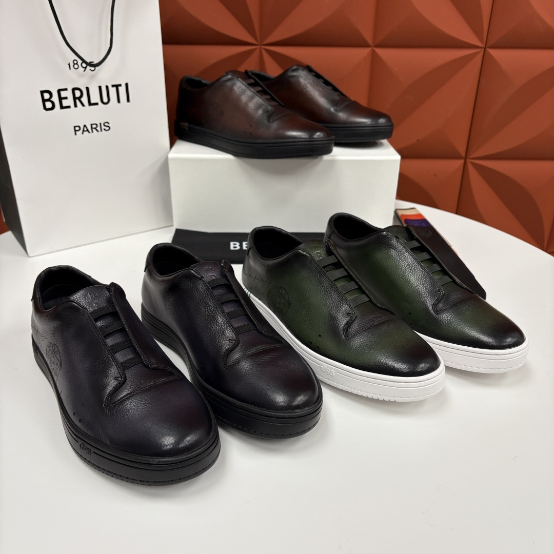 💋 💍 Berlut* 布鲁提 Playtime Venezia Softy 柔软小牛皮低帮运动鞋 轻奢