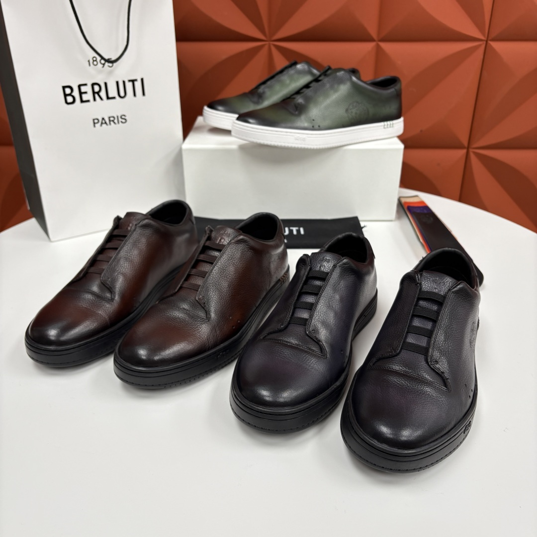 💋 💍 Berlut* 布鲁提 Playtime Venezia Softy 柔软小牛皮低帮运动鞋 轻奢