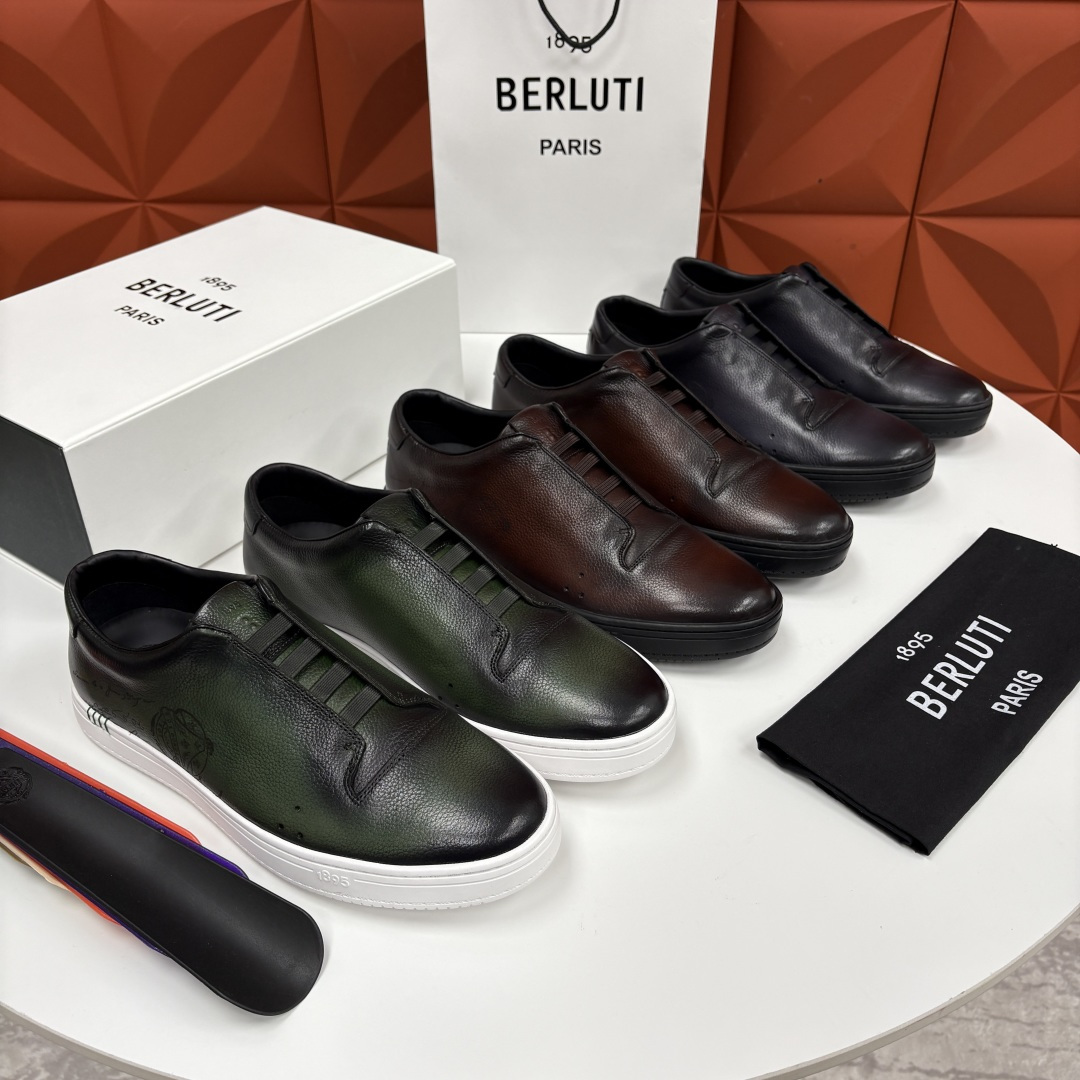 💋 💍 Berlut* 布鲁提 Playtime Venezia Softy 柔软小牛皮低帮运动鞋 轻奢