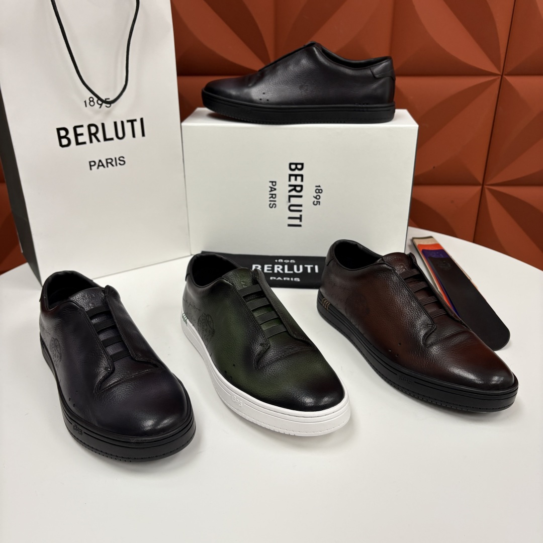 💋 💍 Berlut* 布鲁提 Playtime Venezia Softy 柔软小牛皮低帮运动鞋 轻奢