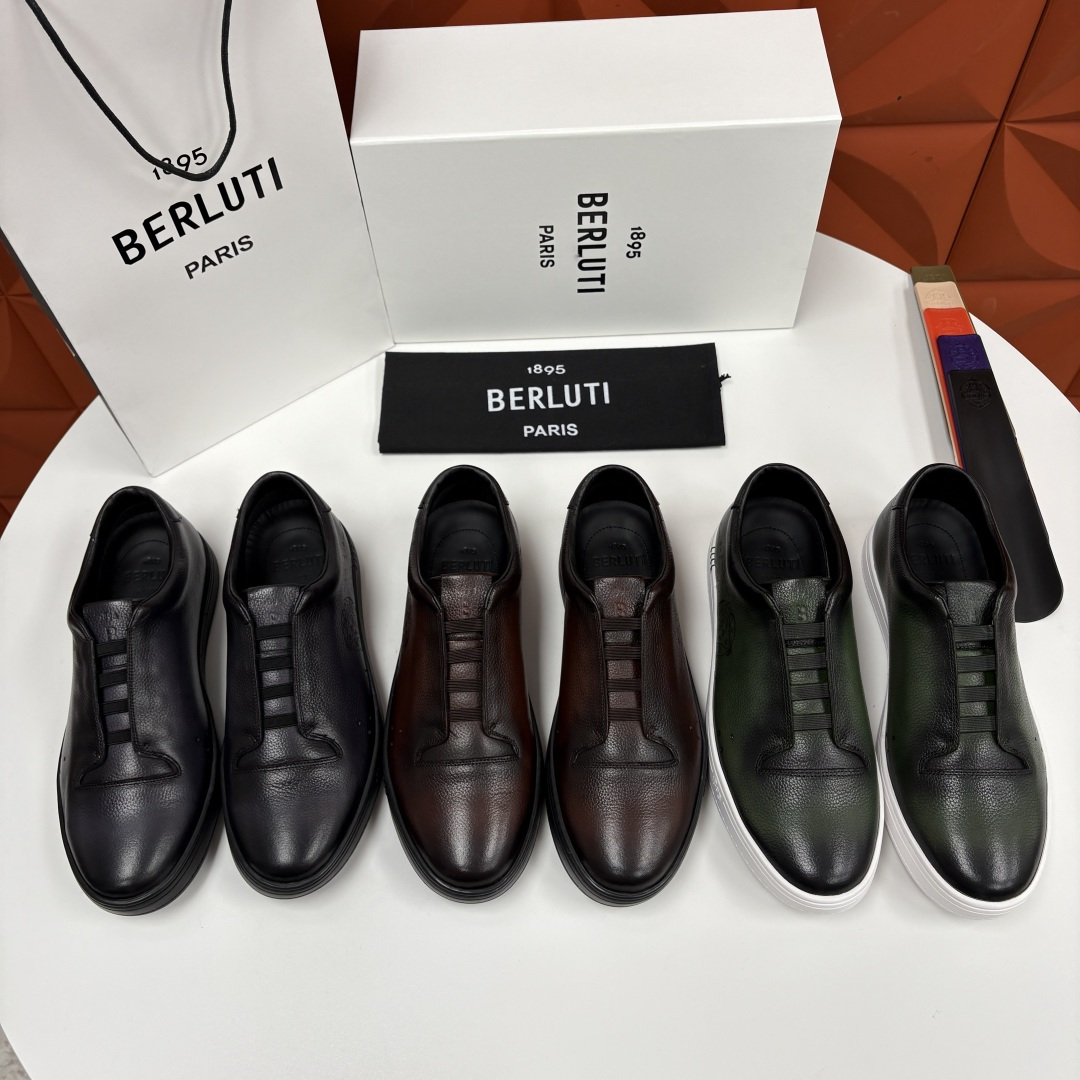 💋 💍 Berlut* 布鲁提 Playtime Venezia Softy 柔软小牛皮低帮运动鞋 轻奢