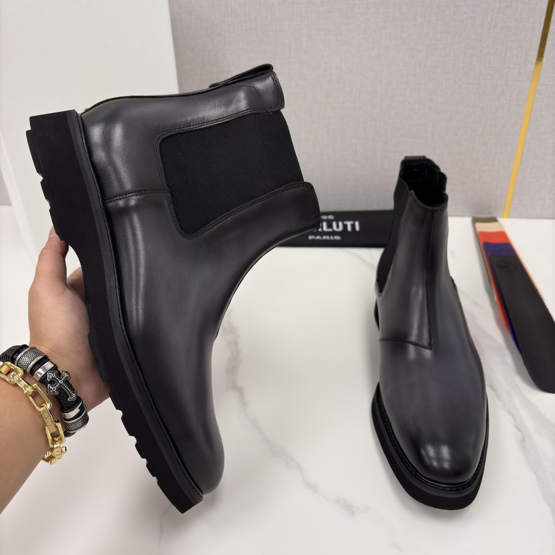 💋💍Berlut* 布鲁提新品 官方 230.00， Alessio venezia 男士小牛皮切尔西皮