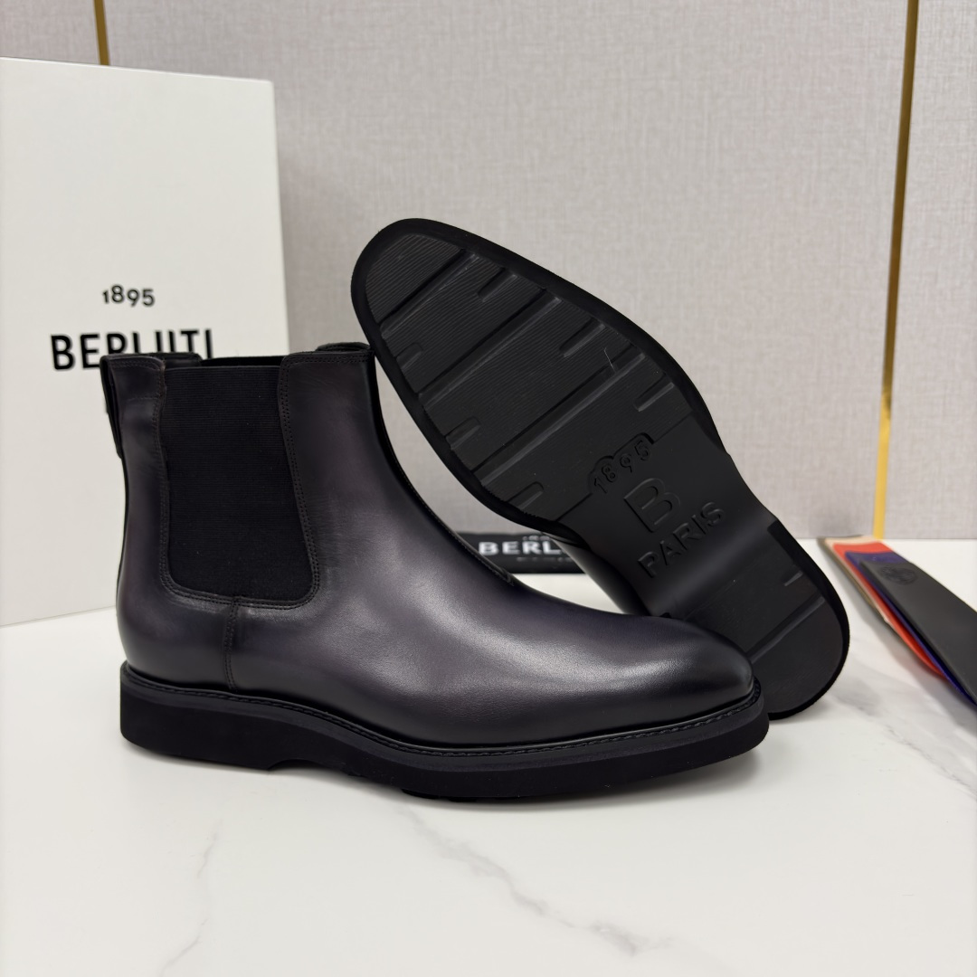 💋💍Berlut* 布鲁提新品 官方 230.00， Alessio venezia 男士小牛皮切尔西皮