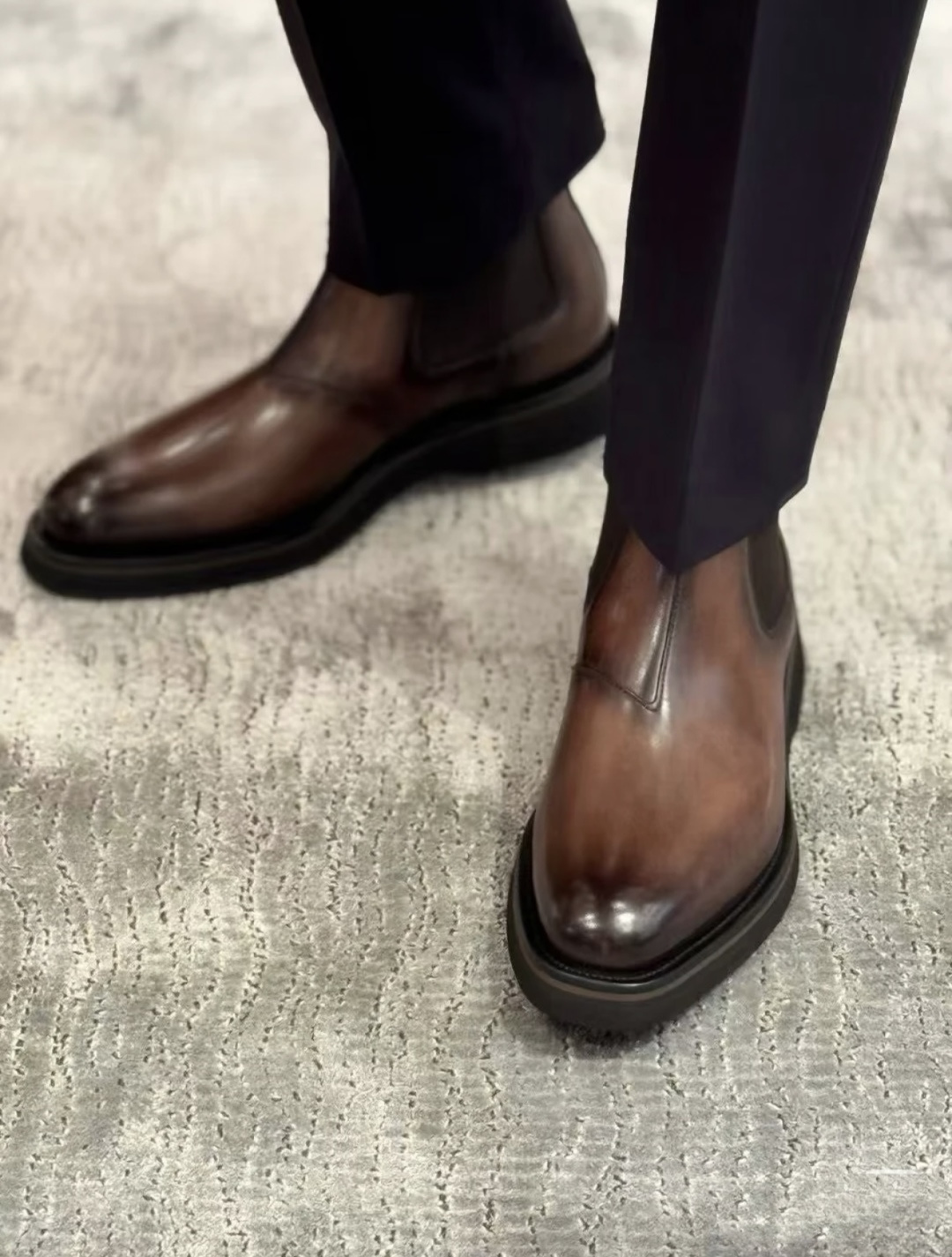 💋💍Berlut* 布鲁提新品 官方 230.00， Alessio venezia 男士小牛皮切尔西皮