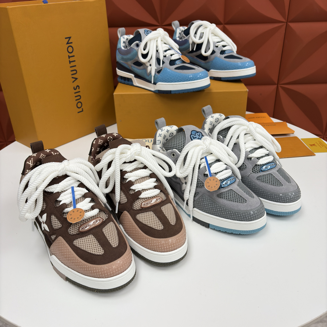 💋💍L家新品 情侣款 👫 L*V SKATE 运动鞋系列 官方 11,200 走秀款面包鞋 把高奢材质拼