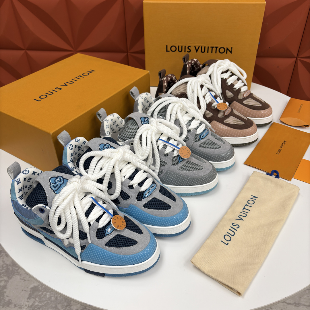 💋💍L家新品 情侣款 👫 L*V SKATE 运动鞋系列 官方 11,200 走秀款面包鞋 把高奢材质拼