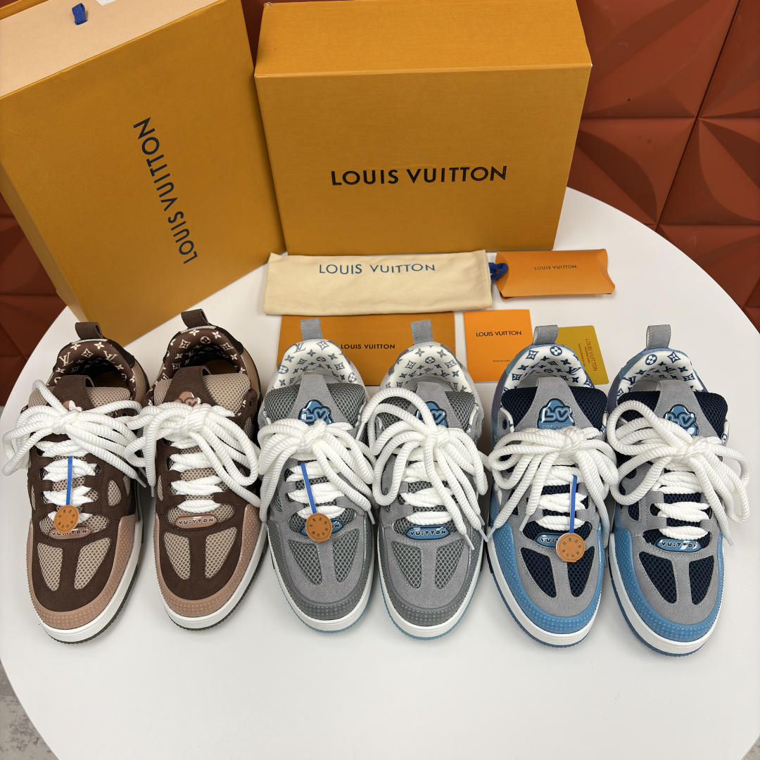 💋💍L家新品 情侣款 👫 L*V SKATE 运动鞋系列 官方 11,200 走秀款面包鞋 把高奢材质拼