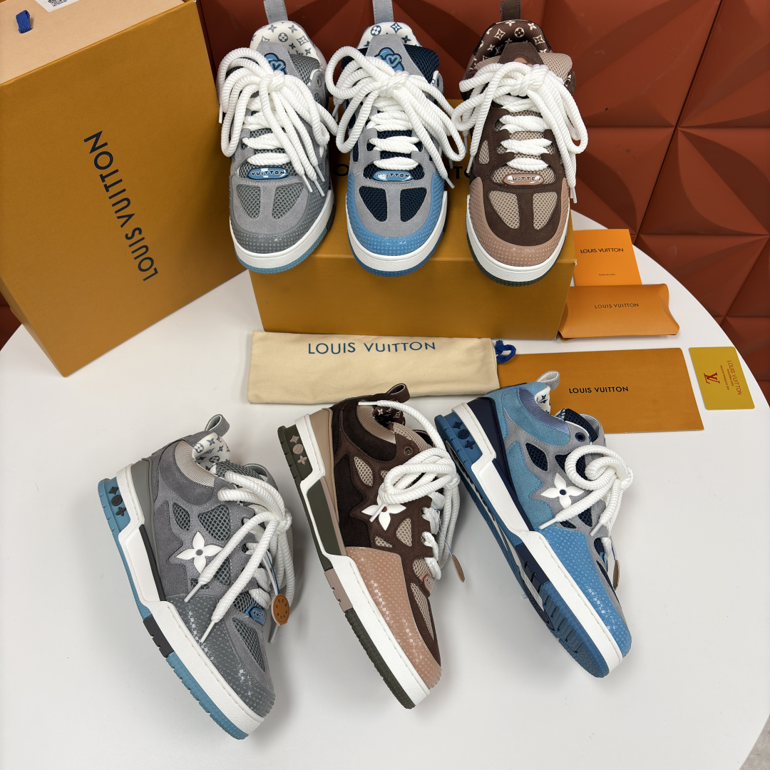 💋💍L家新品 情侣款 👫 L*V SKATE 运动鞋系列 官方 11,200 走秀款面包鞋 把高奢材质拼