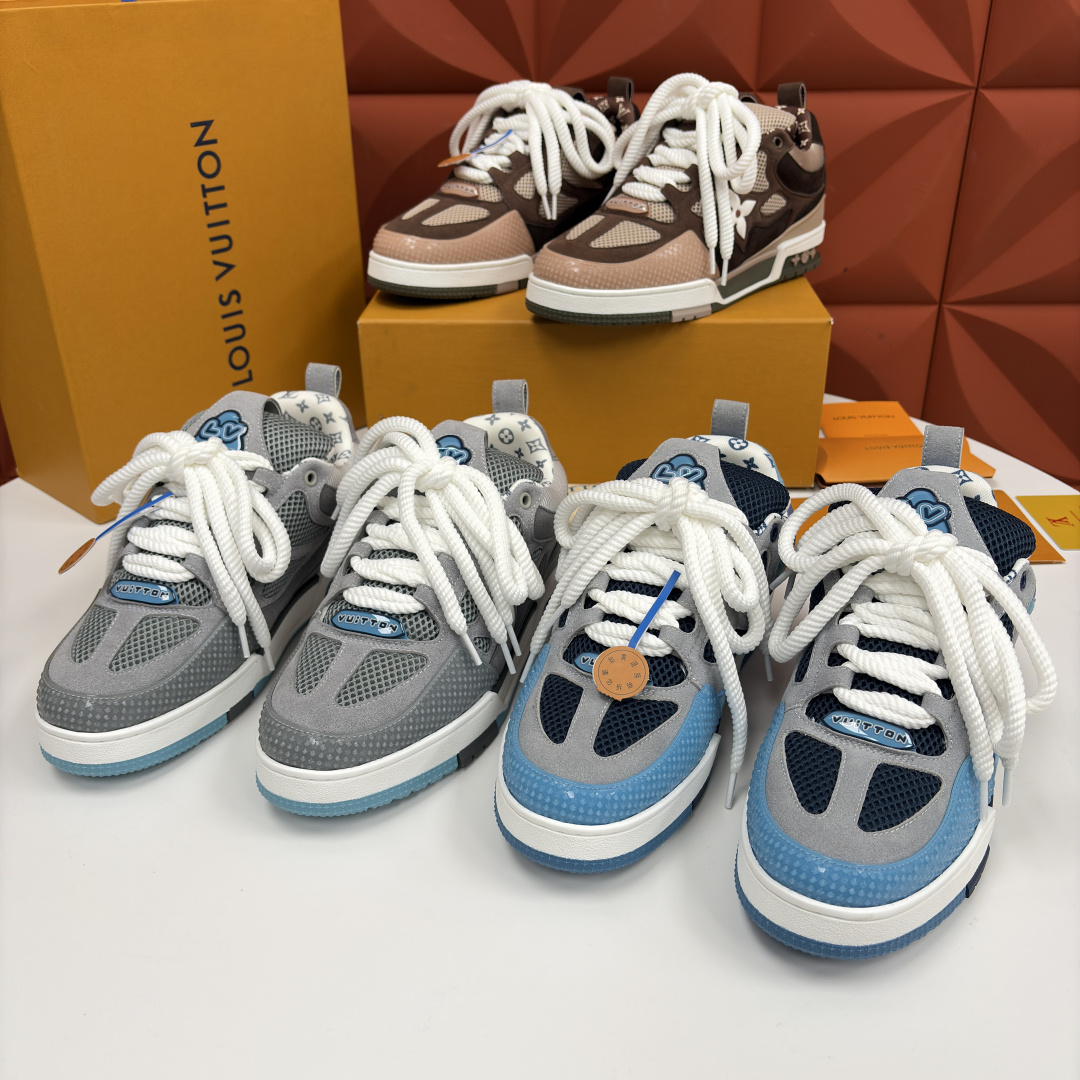 💋💍L家新品 情侣款 👫 L*V SKATE 运动鞋系列 官方 11,200 走秀款面包鞋 把高奢材质拼