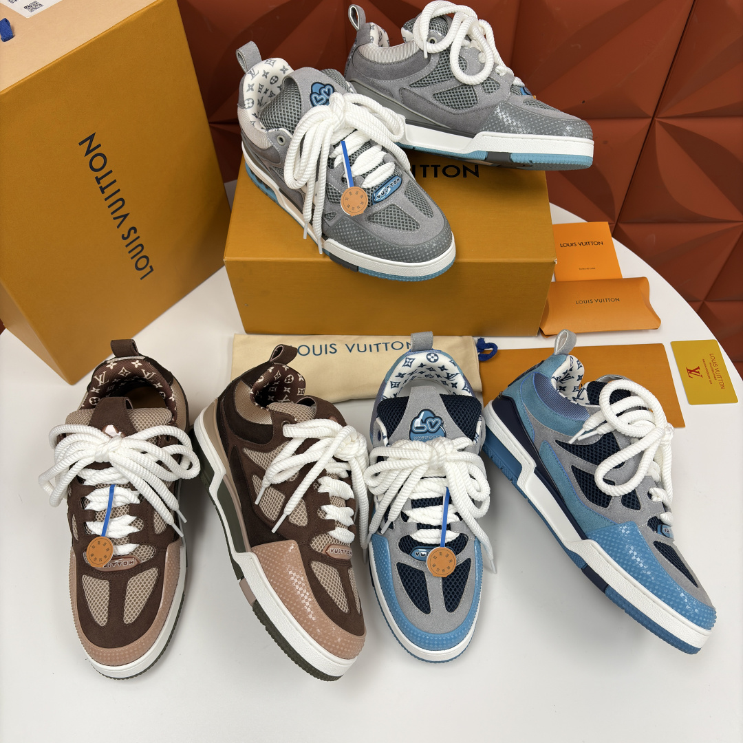 💋💍L家新品 情侣款 👫 L*V SKATE 运动鞋系列 官方 11,200 走秀款面包鞋 把高奢材质拼