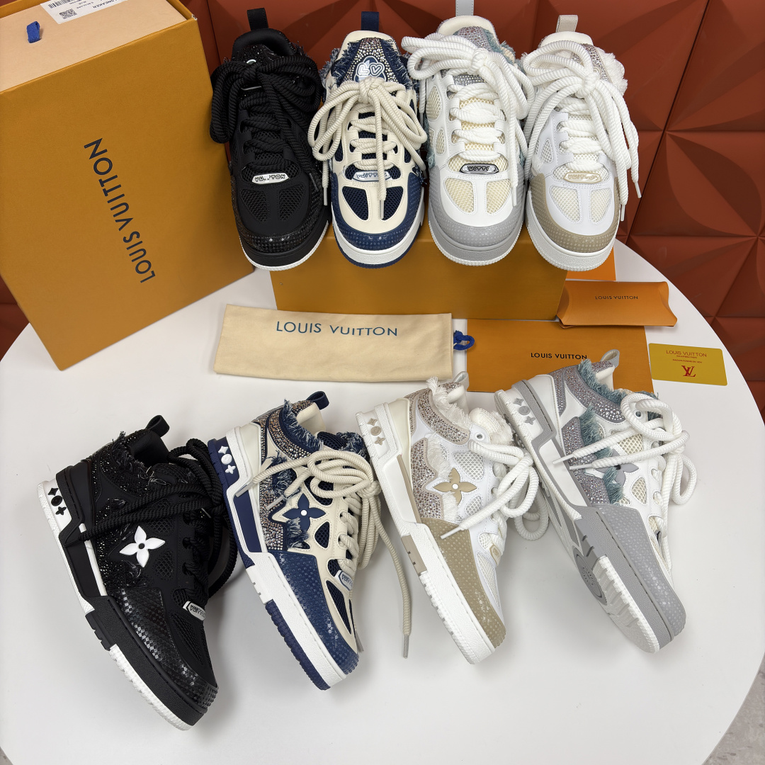 💋💍L家新品 情侣款👫 L*V SKATE 运动鞋系列 官方 13,000 走秀款闪钻面包鞋✨✨ 把bl