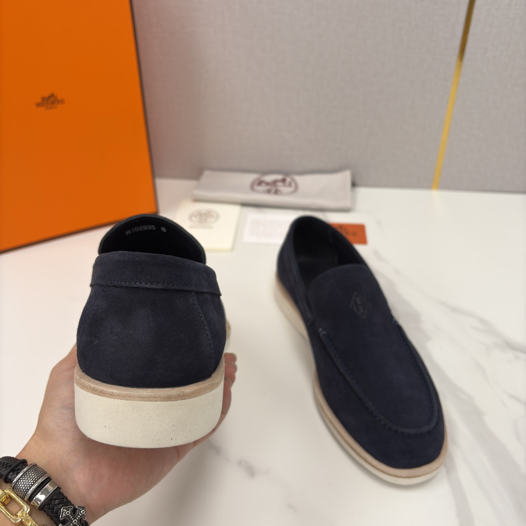 💋💍H家新品 Hermè* 爱马-仕 Low 绒面牛皮乐福鞋 官方 9,250 甄选进口反牛皮材质打造 