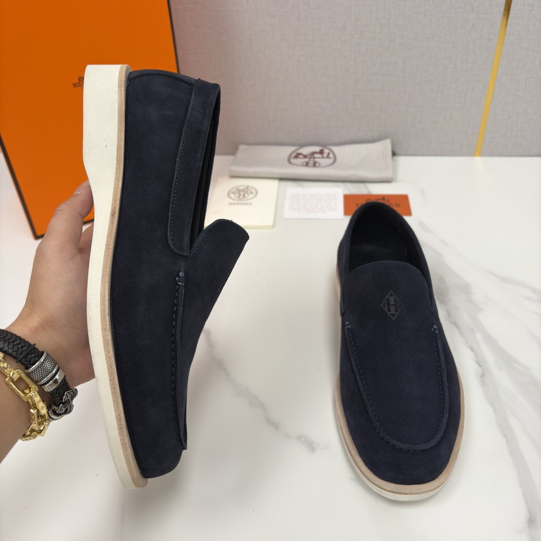 💋💍H家新品 Hermè* 爱马-仕 Low 绒面牛皮乐福鞋 官方 9,250 甄选进口反牛皮材质打造 