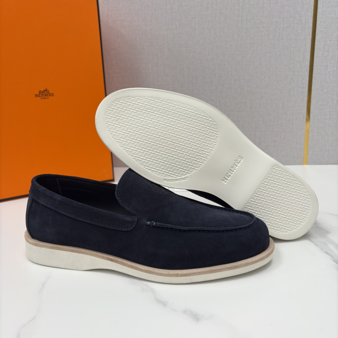 💋💍H家新品 Hermè* 爱马-仕 Low 绒面牛皮乐福鞋 官方 9,250 甄选进口反牛皮材质打造 