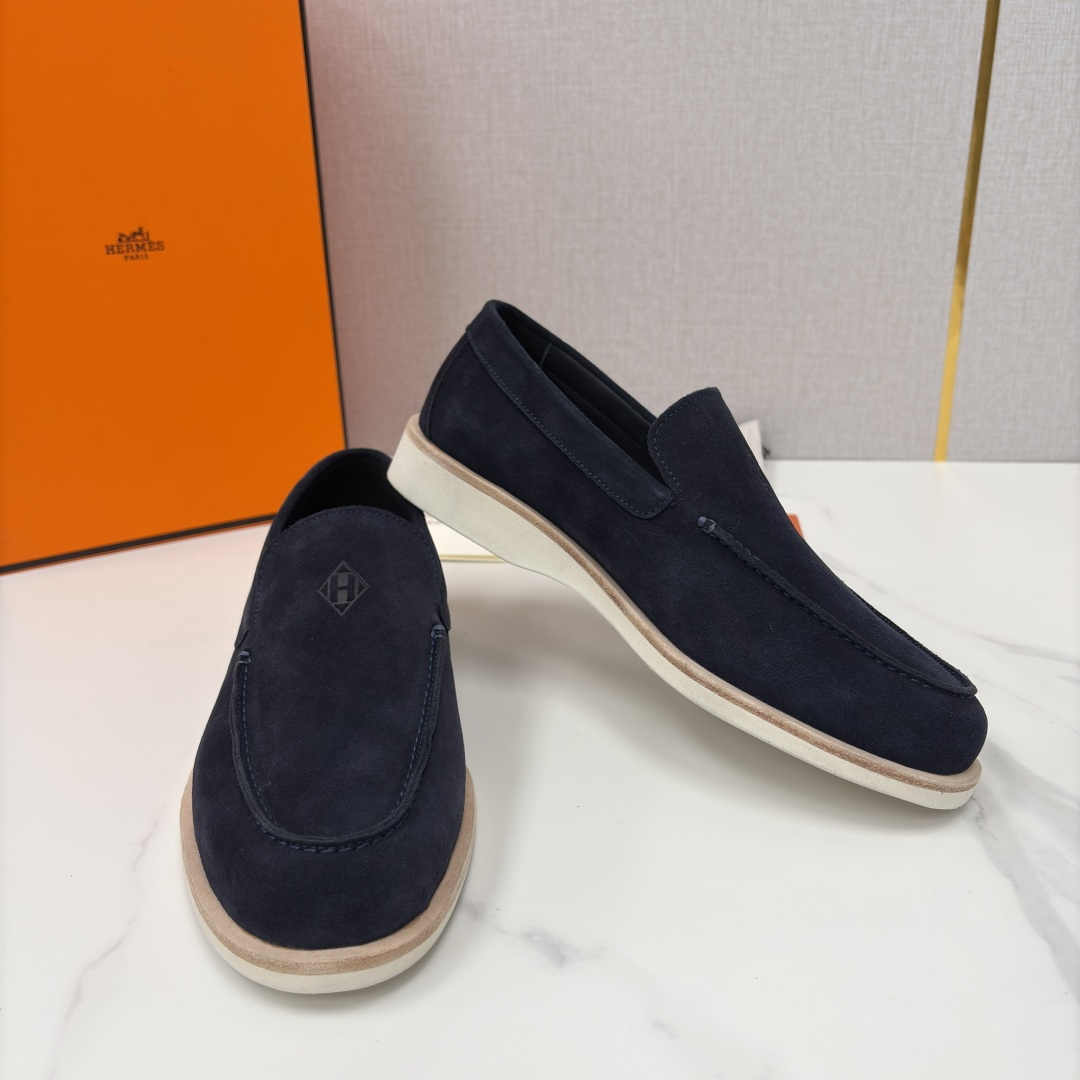 💋💍H家新品 Hermè* 爱马-仕 Low 绒面牛皮乐福鞋 官方 9,250 甄选进口反牛皮材质打造 