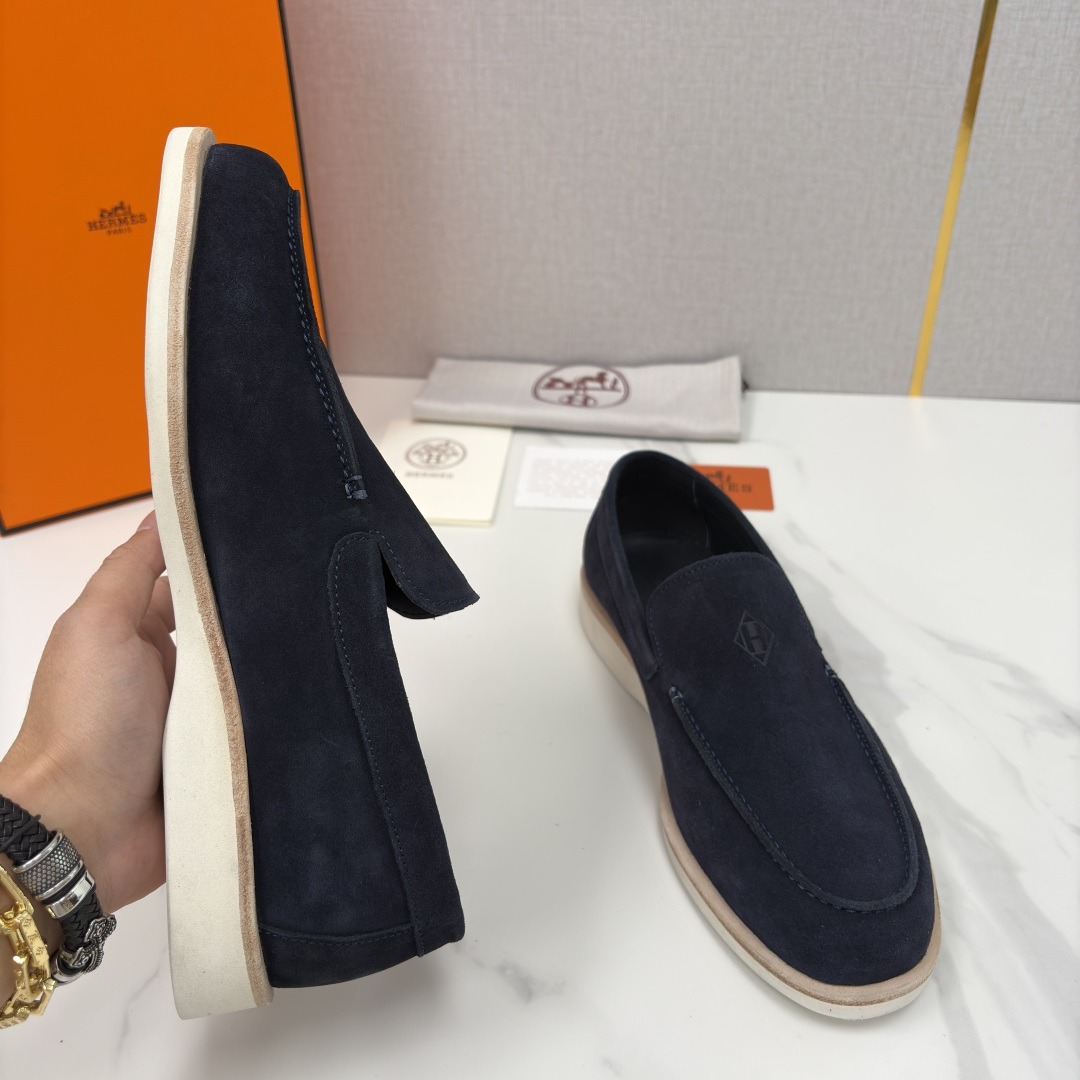 💋💍H家新品 Hermè* 爱马-仕 Low 绒面牛皮乐福鞋 官方 9,250 甄选进口反牛皮材质打造 