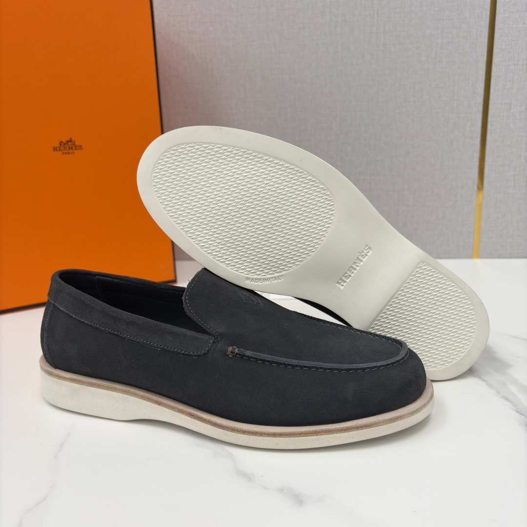 💋💍H家新品 Hermè* 爱马-仕 Low 绒面牛皮乐福鞋 官方 9,250 甄选进口反牛皮材质打造 