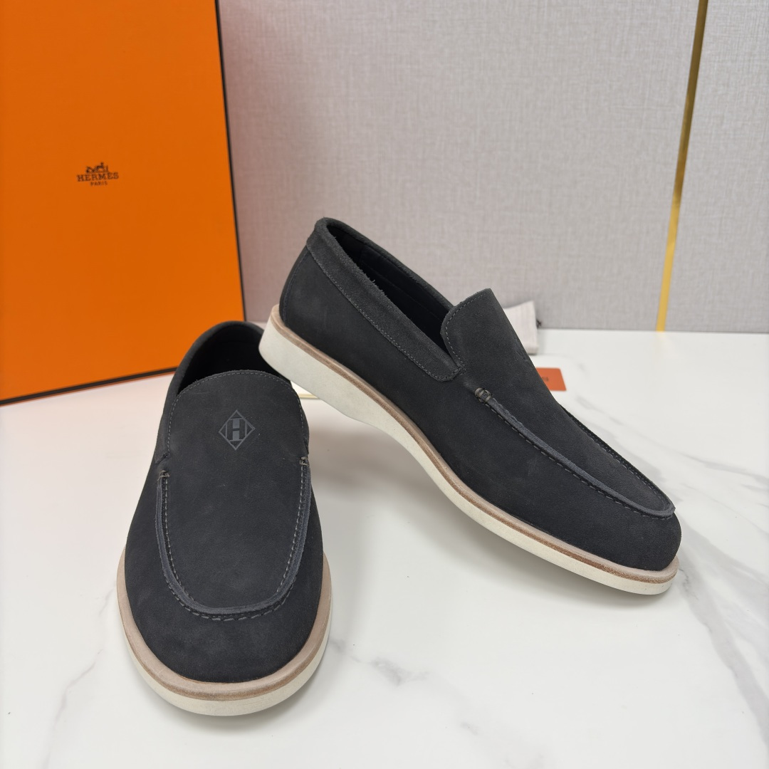 💋💍H家新品 Hermè* 爱马-仕 Low 绒面牛皮乐福鞋 官方 9,250 甄选进口反牛皮材质打造 