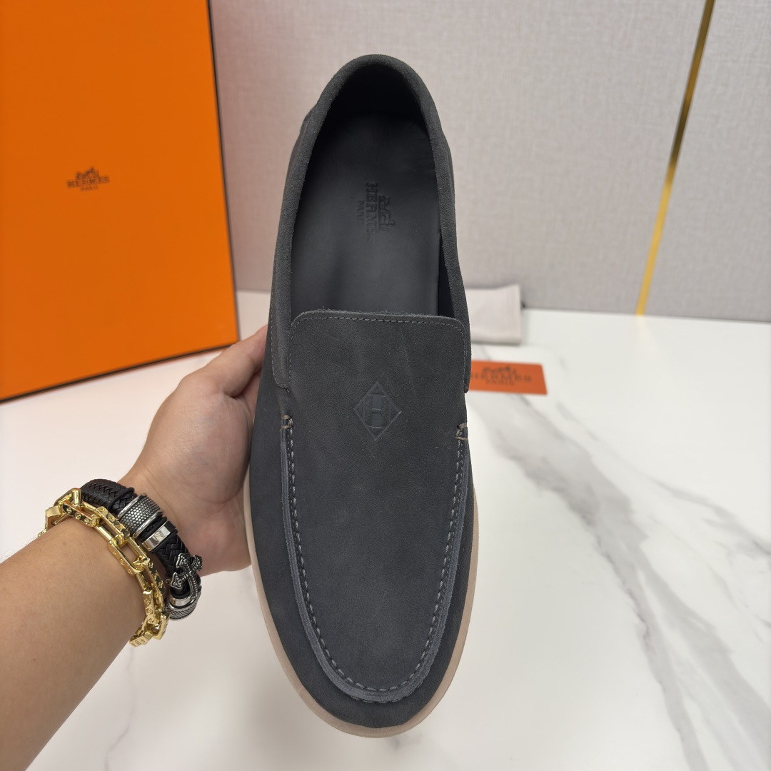 💋💍H家新品 Hermè* 爱马-仕 Low 绒面牛皮乐福鞋 官方 9,250 甄选进口反牛皮材质打造 