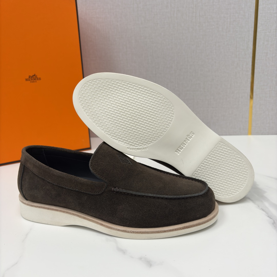 💋💍H家新品 Hermè* 爱马-仕 Low 绒面牛皮乐福鞋 官方 9,250 甄选进口反牛皮材质打造 