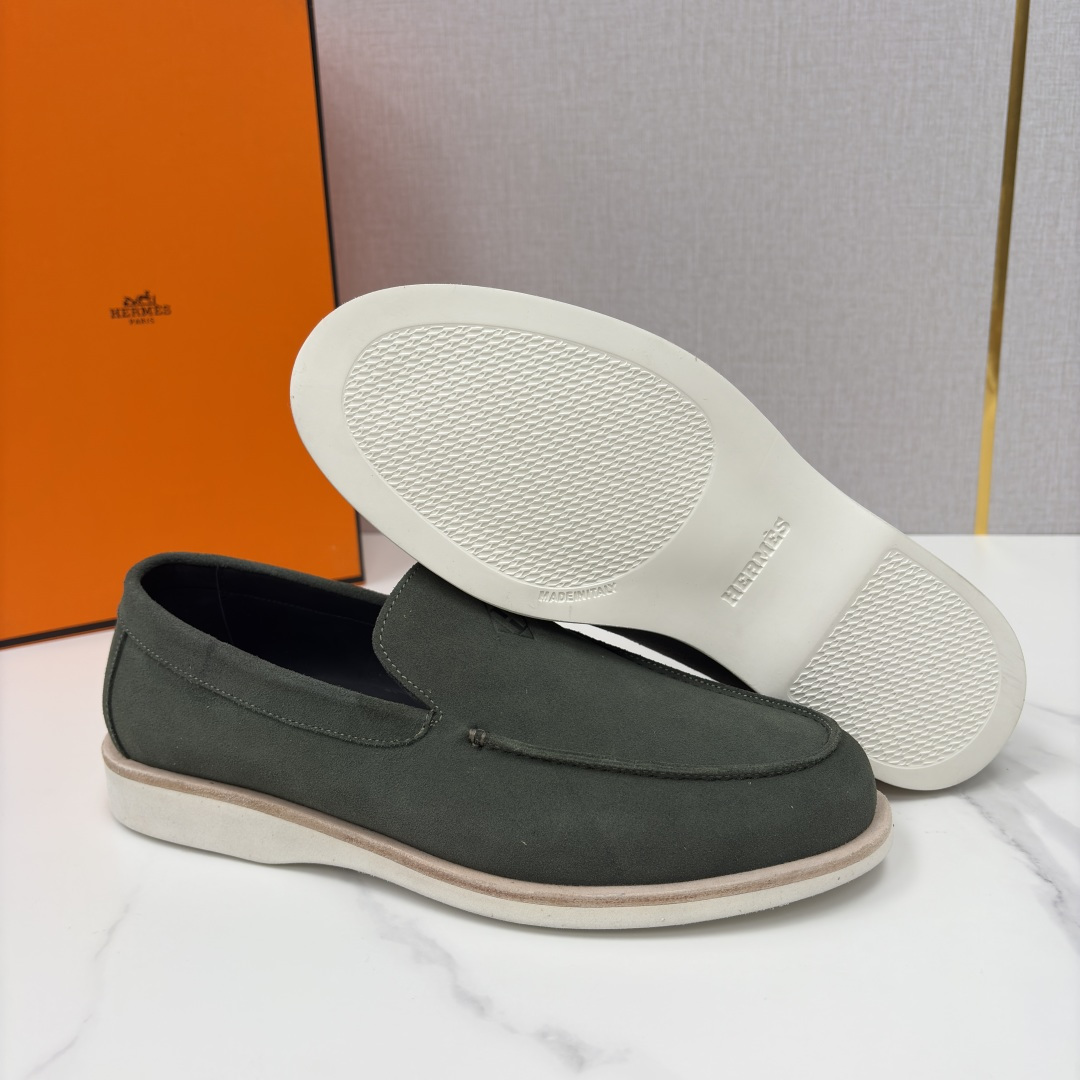 💋💍H家新品 Hermè* 爱马-仕 Low 绒面牛皮乐福鞋 官方 9,250 甄选进口反牛皮材质打造 