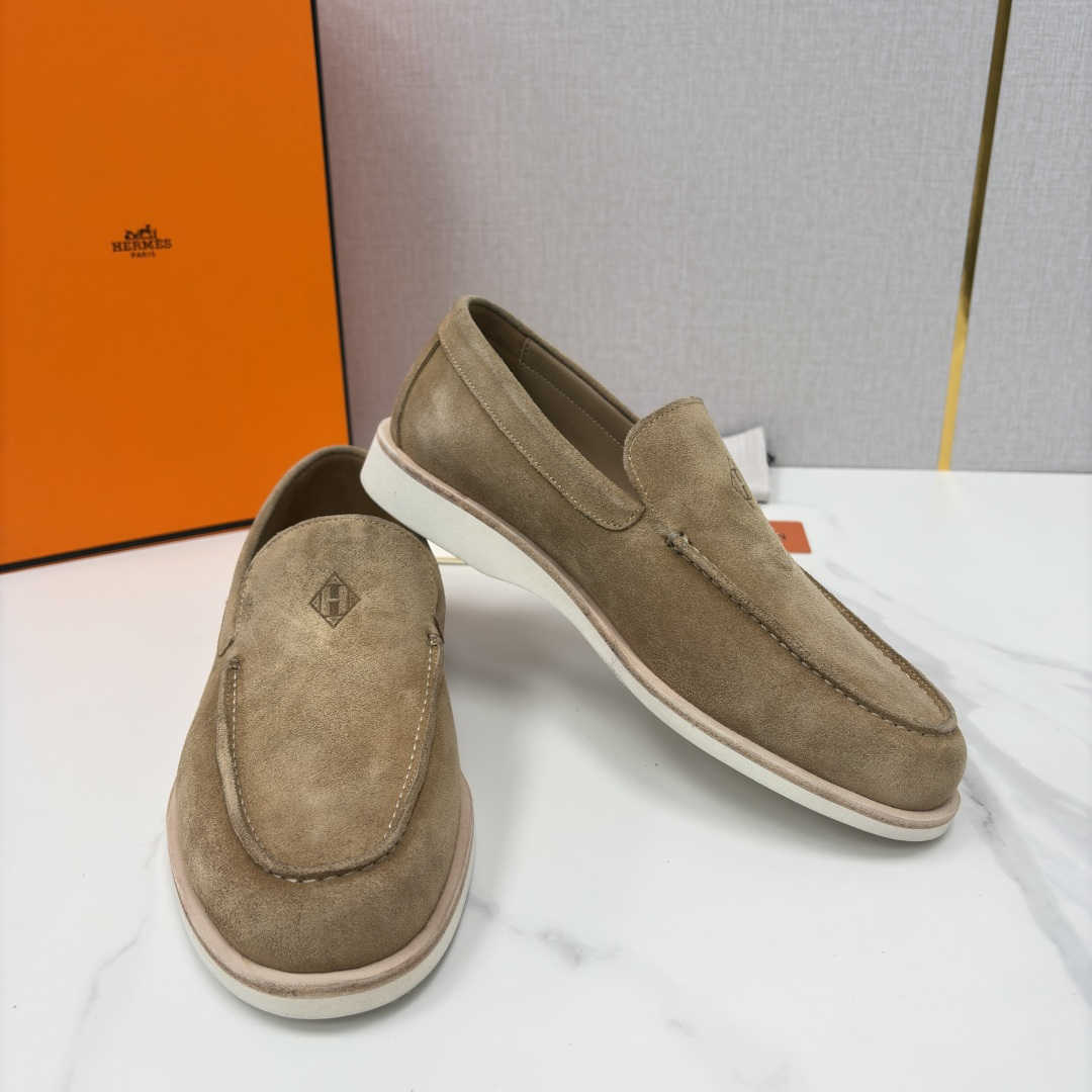 💋💍H家新品 Hermè* 爱马-仕 Low 绒面牛皮乐福鞋 官方 9,250 甄选进口反牛皮材质打造 