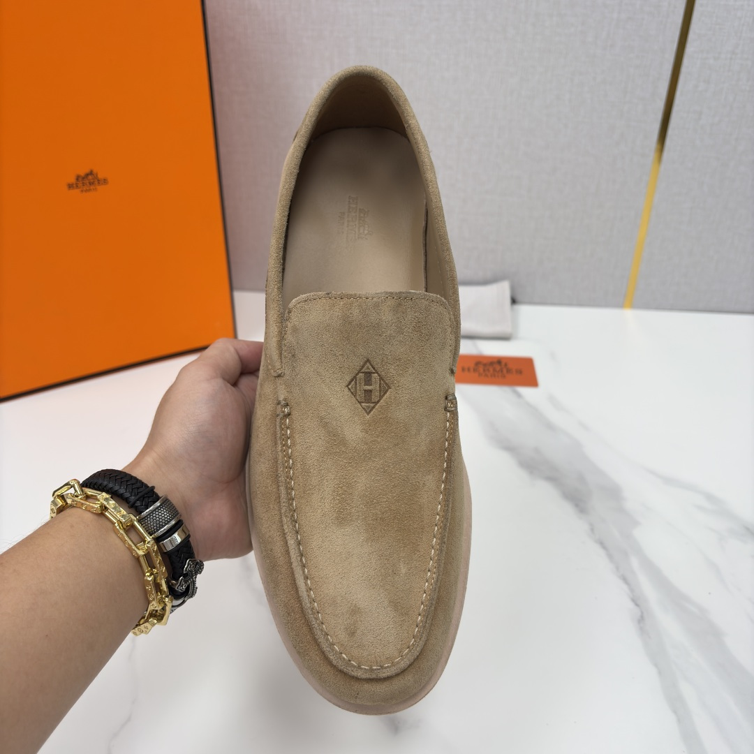 💋💍H家新品 Hermè* 爱马-仕 Low 绒面牛皮乐福鞋 官方 9,250 甄选进口反牛皮材质打造 