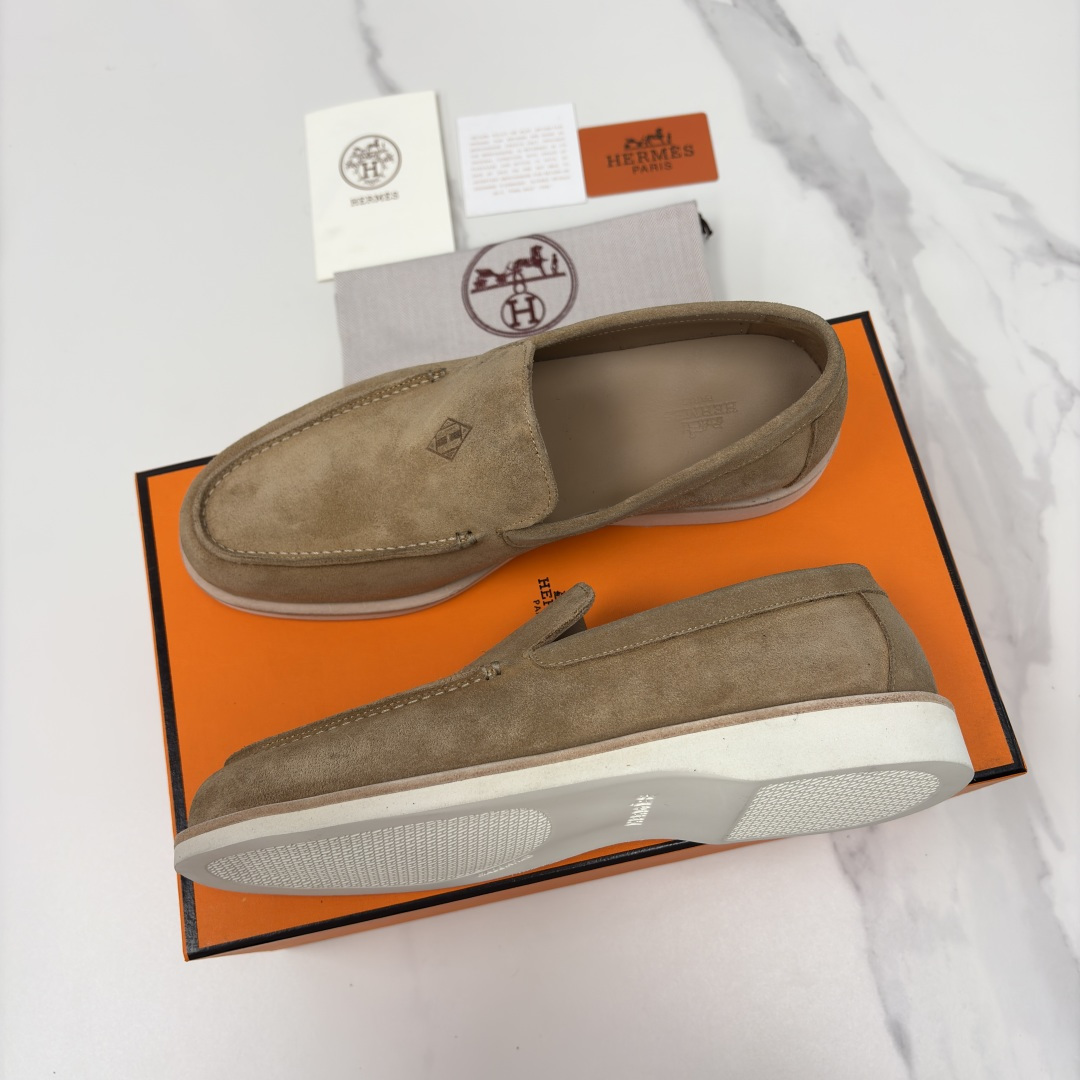 💋💍H家新品 Hermè* 爱马-仕 Low 绒面牛皮乐福鞋 官方 9,250 甄选进口反牛皮材质打造 
