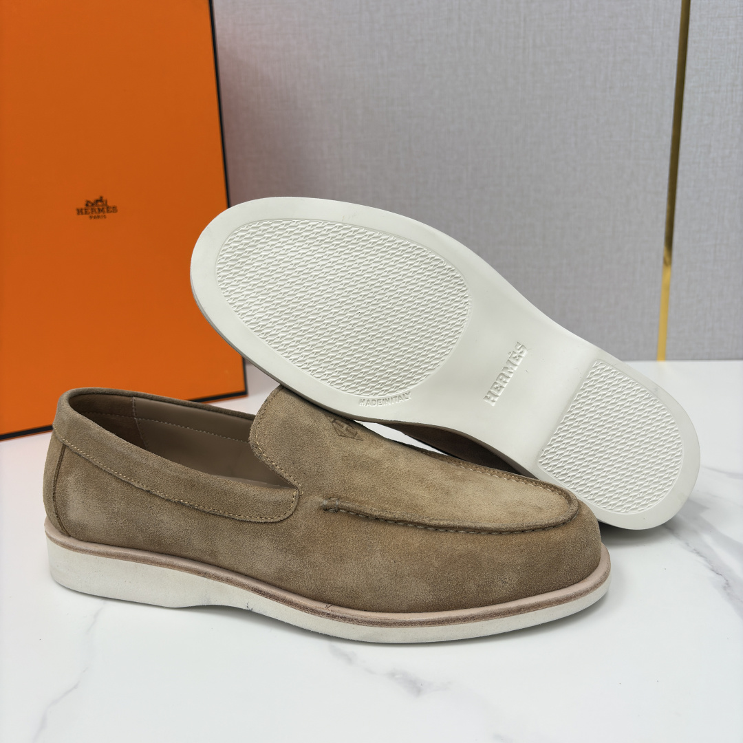 💋💍H家新品 Hermè* 爱马-仕 Low 绒面牛皮乐福鞋 官方 9,250 甄选进口反牛皮材质打造 