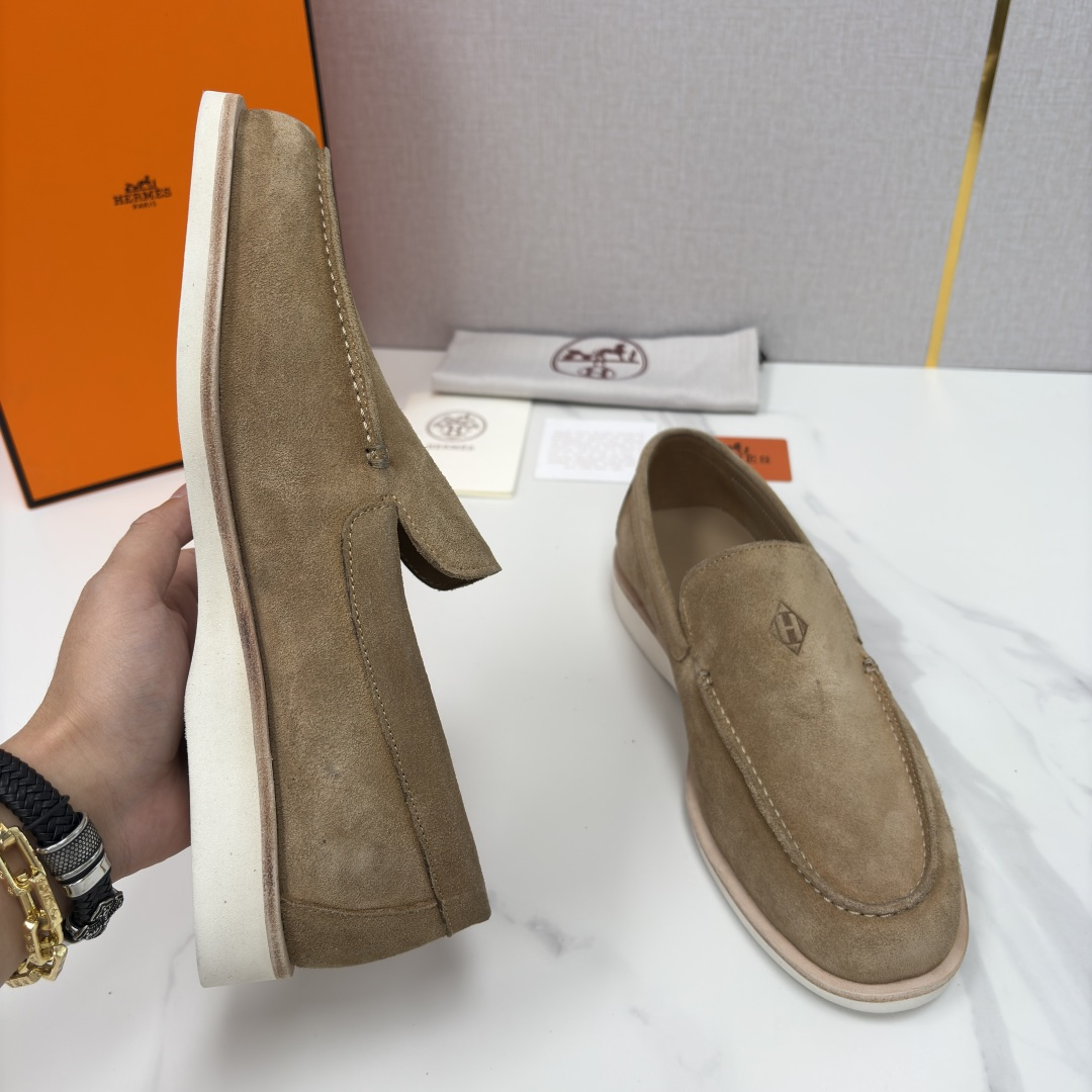 💋💍H家新品 Hermè* 爱马-仕 Low 绒面牛皮乐福鞋 官方 9,250 甄选进口反牛皮材质打造 