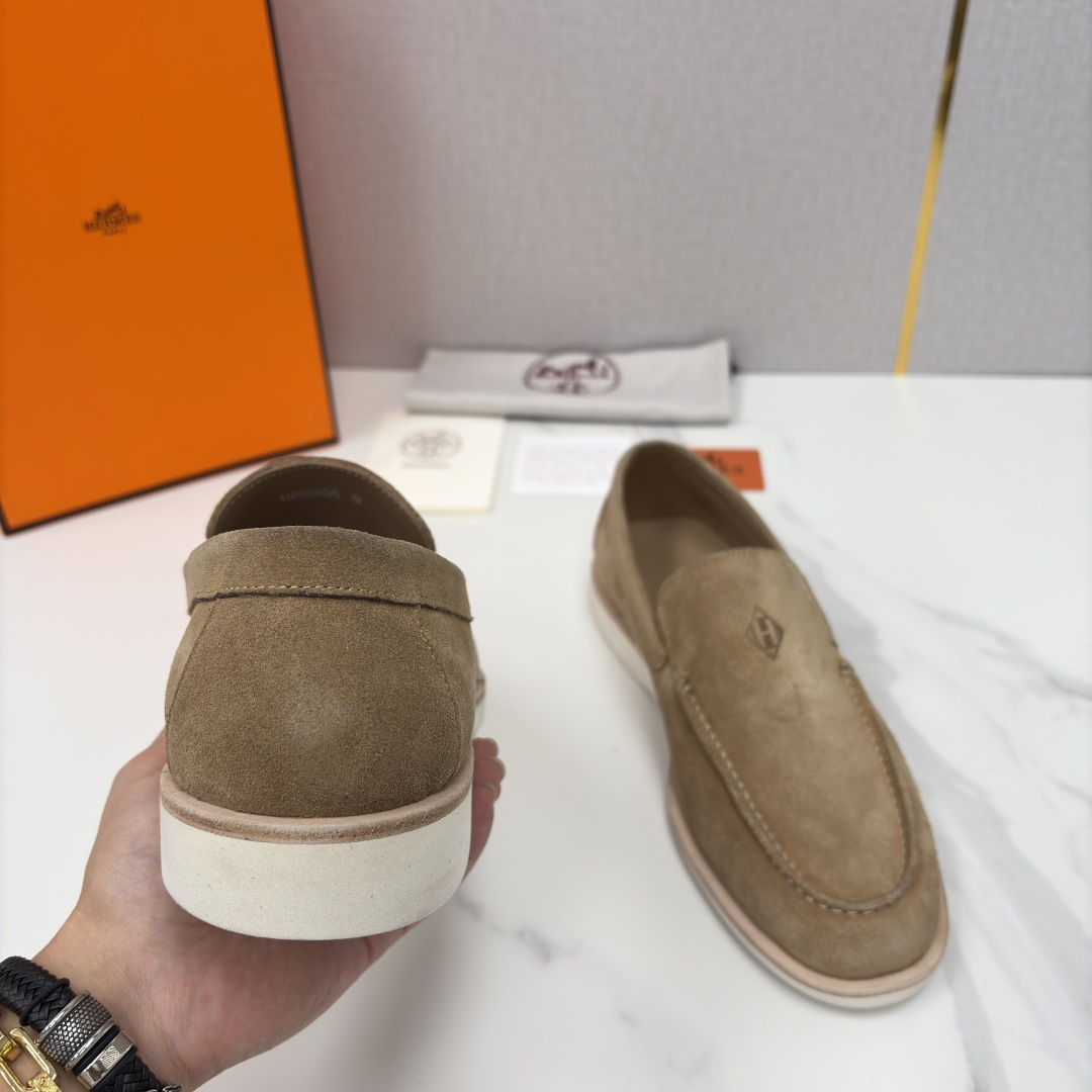 💋💍H家新品 Hermè* 爱马-仕 Low 绒面牛皮乐福鞋 官方 9,250 甄选进口反牛皮材质打造 