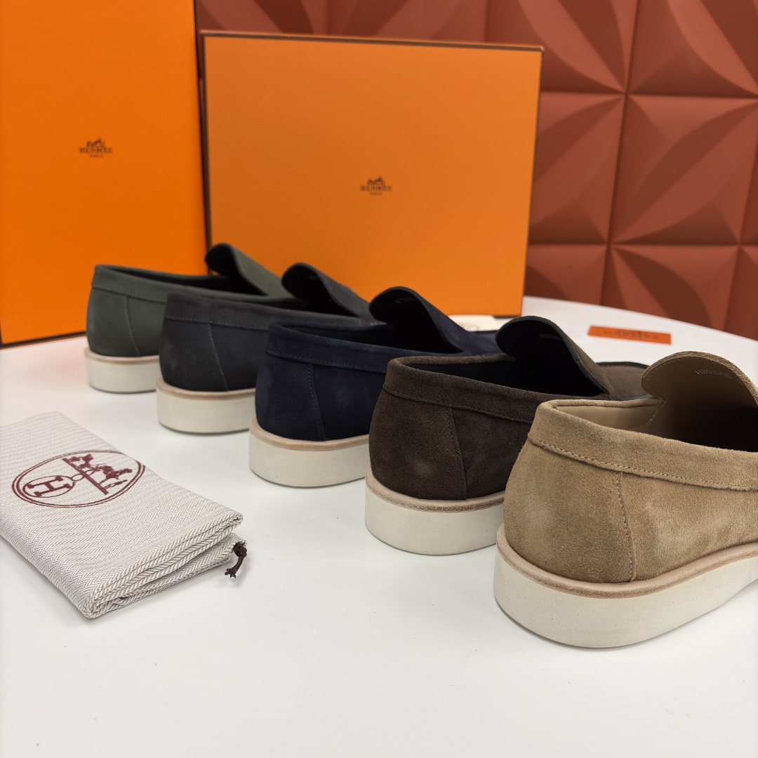 💋💍H家新品 Hermè* 爱马-仕 Low 绒面牛皮乐福鞋 官方 9,250 甄选进口反牛皮材质打造 