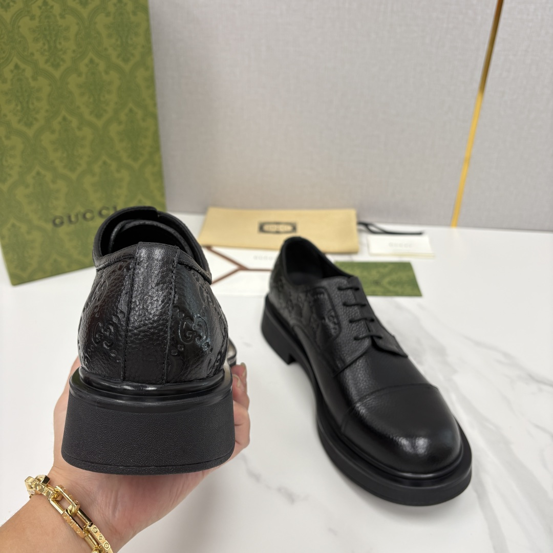 💋💍G家新品 古-驰 GUCC* 压花男士厚底GG细节系带德比鞋皮鞋 官方 9,500 Gucc* 鞋履