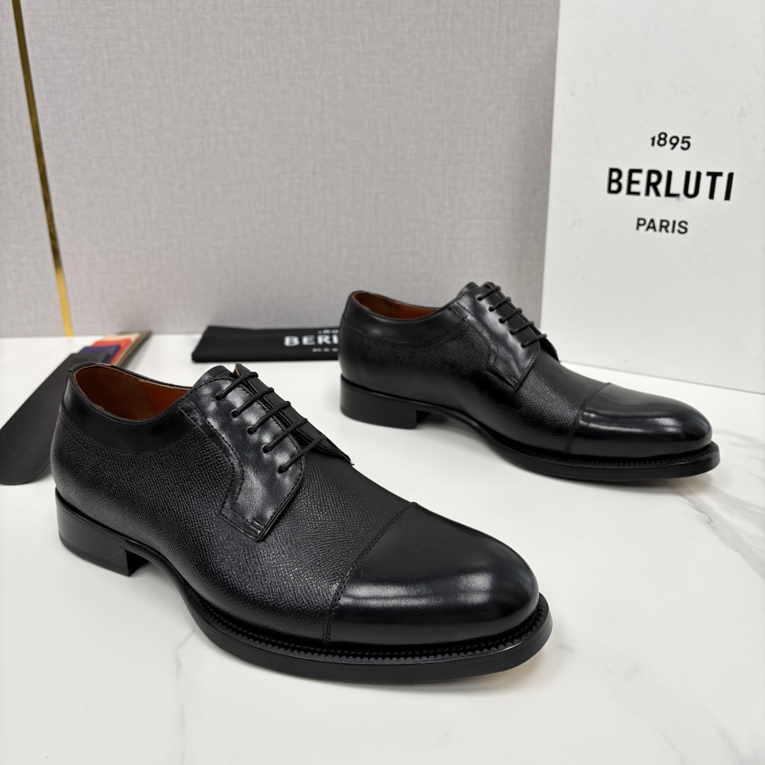 💋💍Berlut* 布鲁提 新款男士手工擦色正装皮鞋上新🆕 鳄鱼纹牛津鞋的商务与格调的极致融合。甄选优质