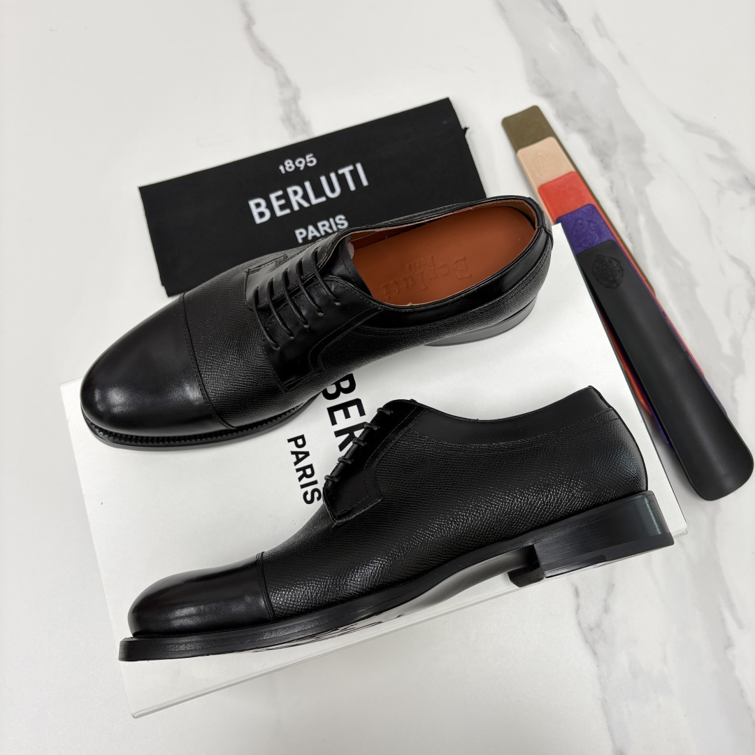 💋💍Berlut* 布鲁提 新款男士手工擦色正装皮鞋上新🆕 鳄鱼纹牛津鞋的商务与格调的极致融合。甄选优质