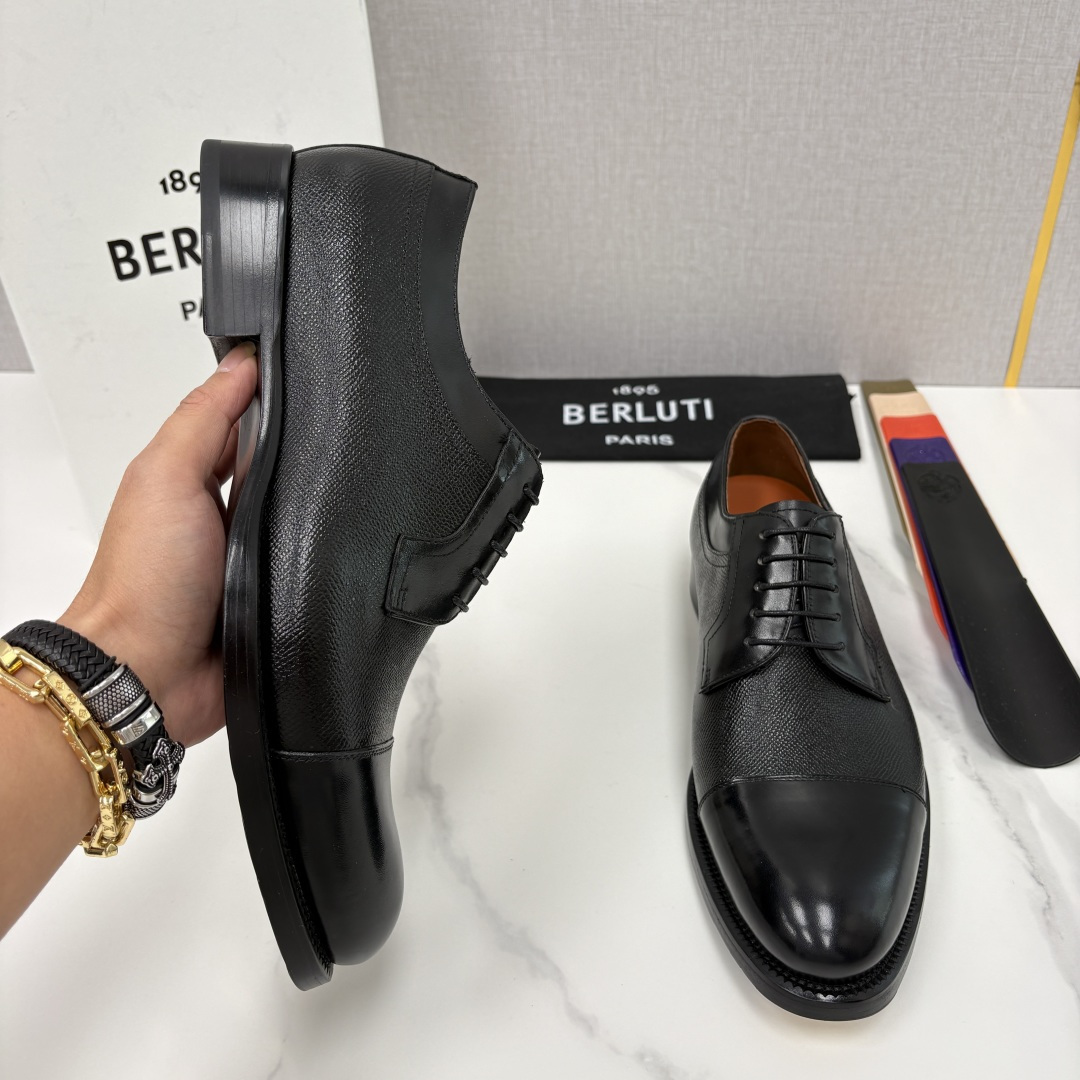 💋💍Berlut* 布鲁提 新款男士手工擦色正装皮鞋上新🆕 鳄鱼纹牛津鞋的商务与格调的极致融合。甄选优质
