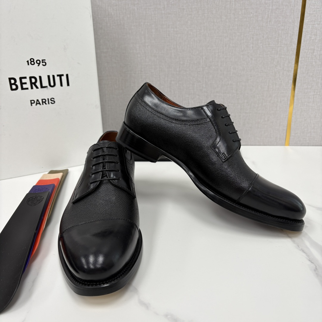 💋💍Berlut* 布鲁提 新款男士手工擦色正装皮鞋上新🆕 鳄鱼纹牛津鞋的商务与格调的极致融合。甄选优质