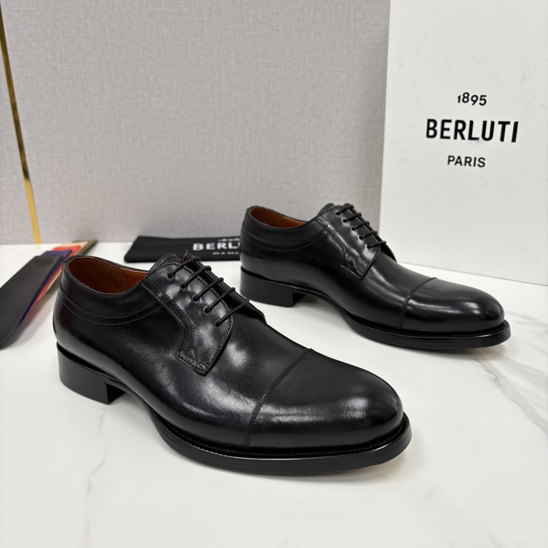 💋💍Berlut* 布鲁提 新款男士手工擦色正装皮鞋上新🆕 鳄鱼纹牛津鞋的商务与格调的极致融合。甄选优质