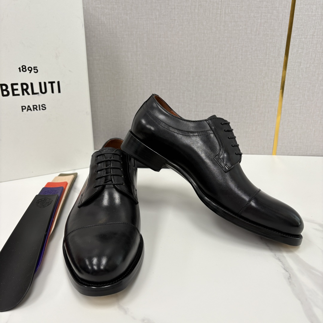 💋💍Berlut* 布鲁提 新款男士手工擦色正装皮鞋上新🆕 鳄鱼纹牛津鞋的商务与格调的极致融合。甄选优质