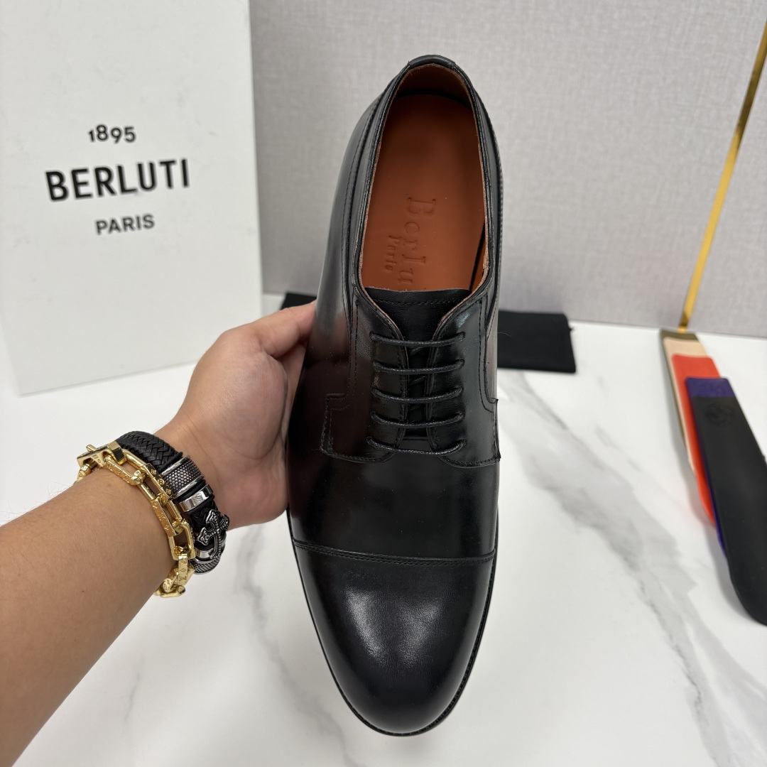 💋💍Berlut* 布鲁提 新款男士手工擦色正装皮鞋上新🆕 鳄鱼纹牛津鞋的商务与格调的极致融合。甄选优质