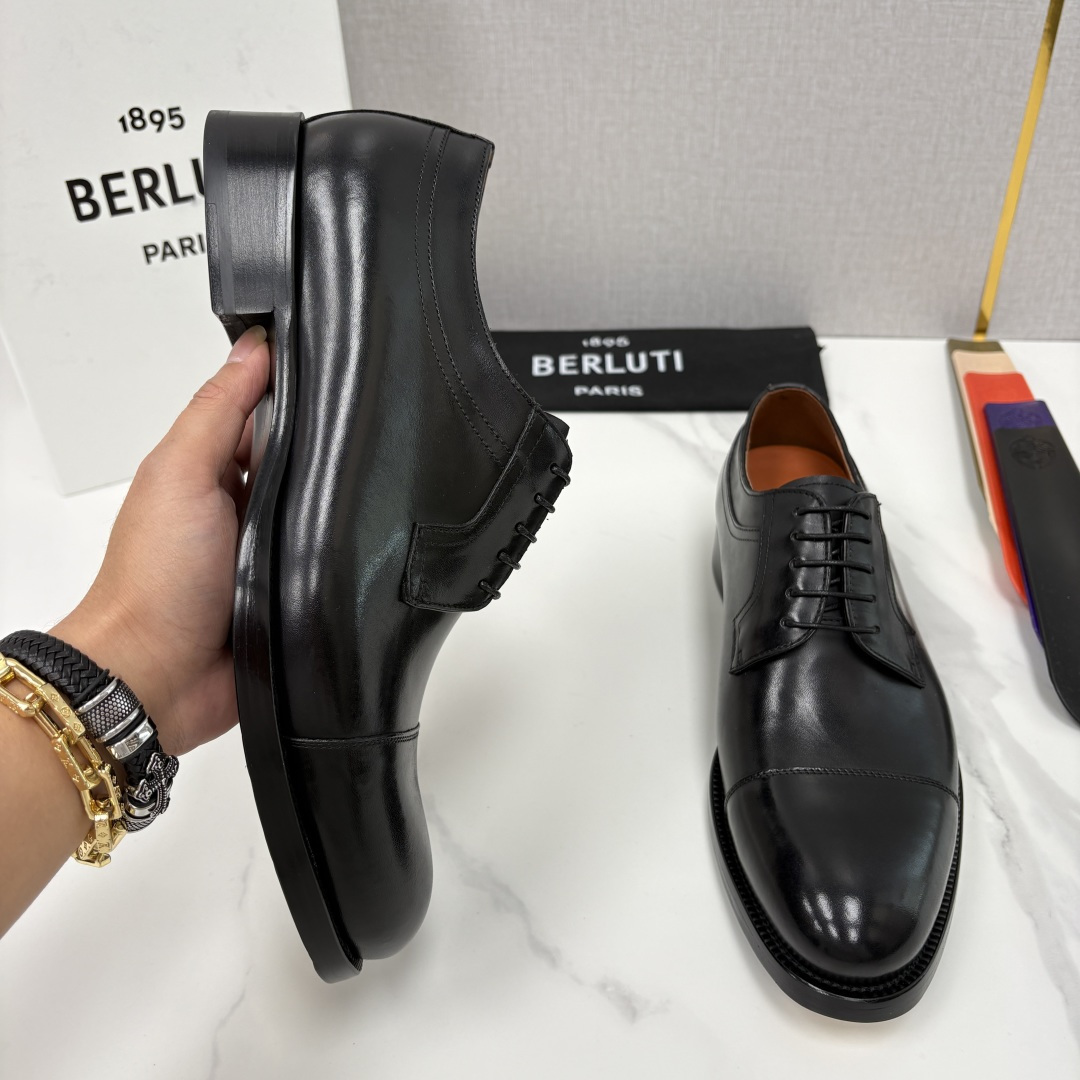 💋💍Berlut* 布鲁提 新款男士手工擦色正装皮鞋上新🆕 鳄鱼纹牛津鞋的商务与格调的极致融合。甄选优质