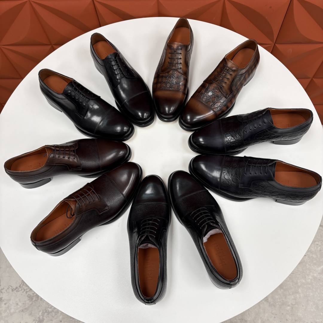 💋💍Berlut* 布鲁提 新款男士手工擦色正装皮鞋上新🆕 鳄鱼纹牛津鞋的商务与格调的极致融合。甄选优质