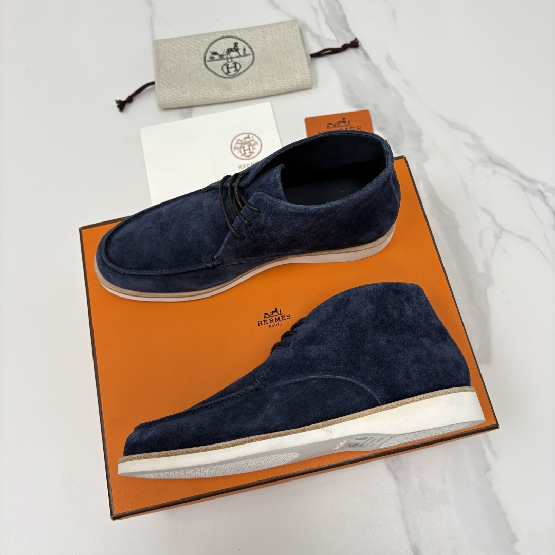 💋💍H家新品 爱马-仕 Hermè*s 绒面男士短靴沙漠靴 奢雅格调的行走艺术。 鞋面采用顶级反绒牛皮打