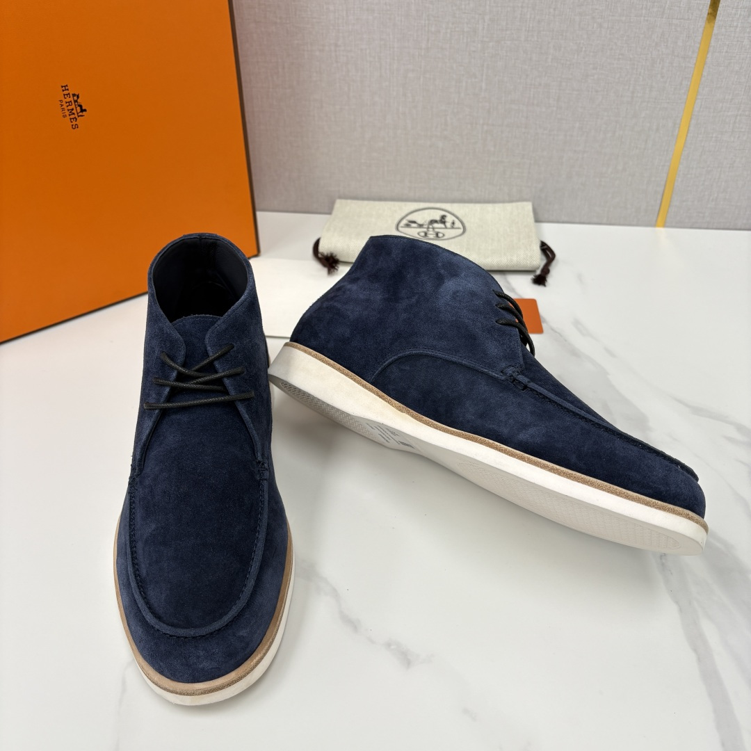 💋💍H家新品 爱马-仕 Hermè*s 绒面男士短靴沙漠靴 奢雅格调的行走艺术。 鞋面采用顶级反绒牛皮打