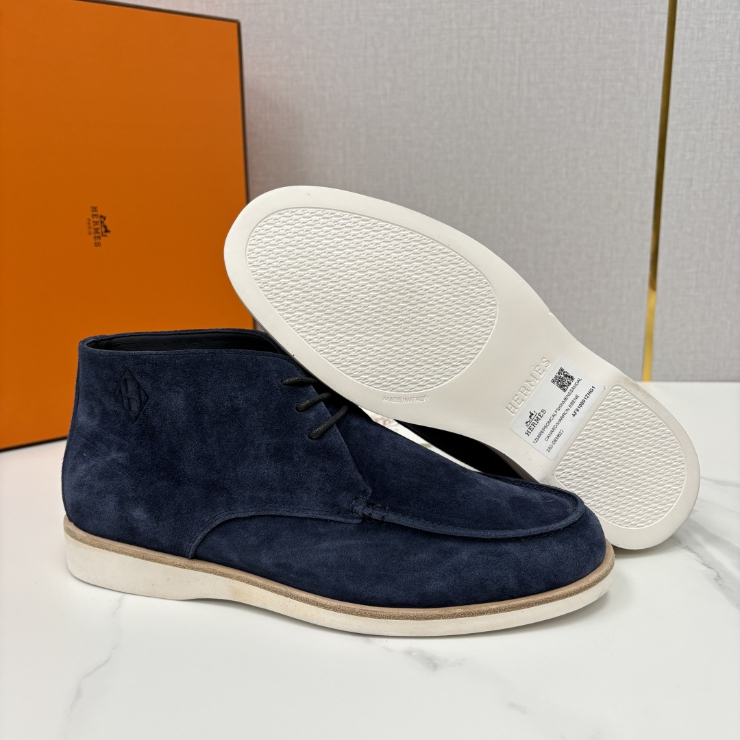 💋💍H家新品 爱马-仕 Hermè*s 绒面男士短靴沙漠靴 奢雅格调的行走艺术。 鞋面采用顶级反绒牛皮打