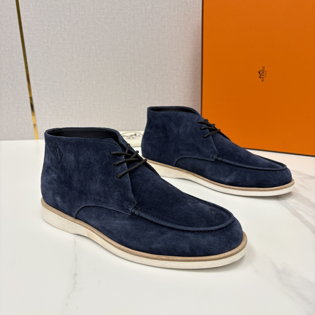 💋💍H家新品 爱马-仕 Hermè*s 绒面男士短靴沙漠靴 奢雅格调的行走艺术。 鞋面采用顶级反绒牛皮打