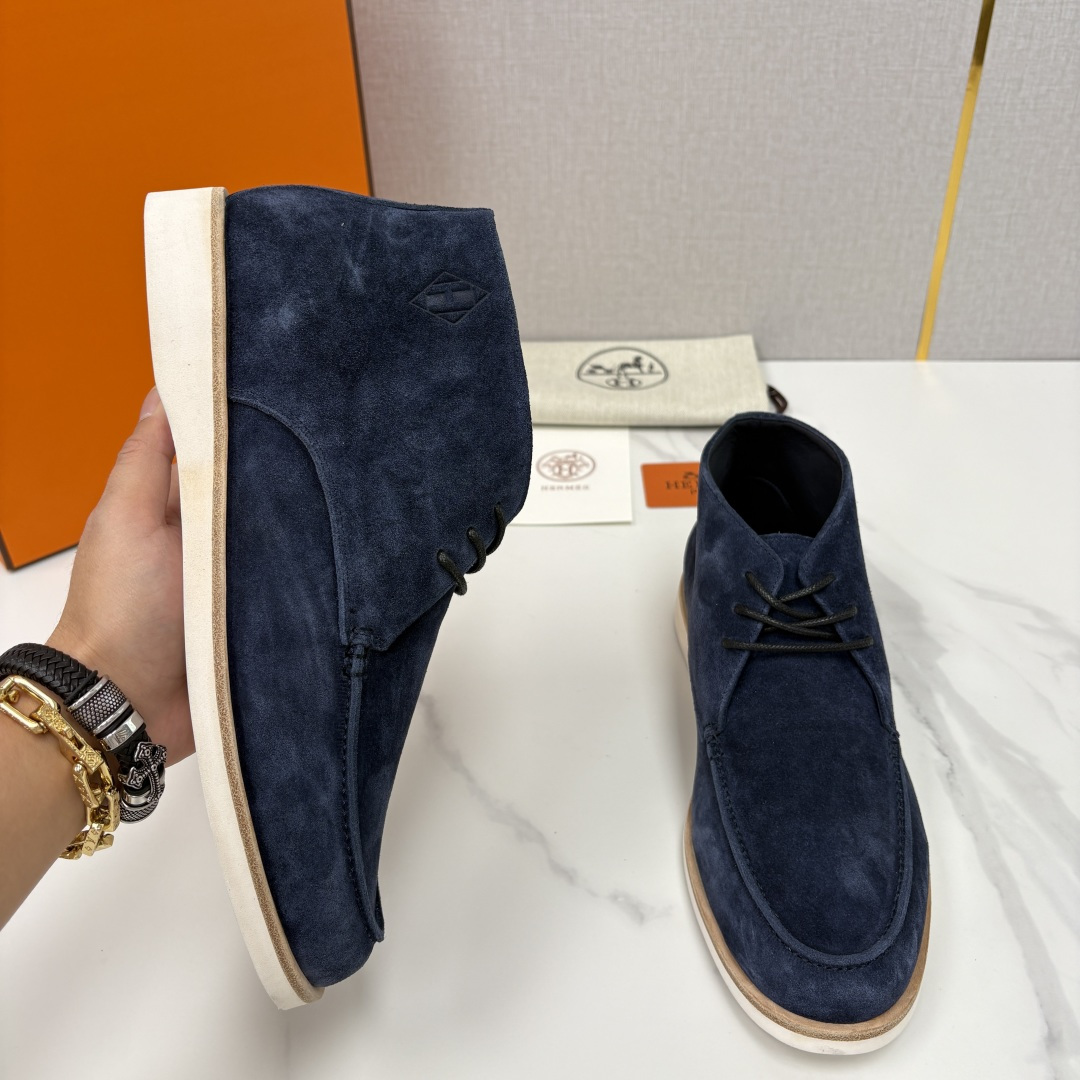 💋💍H家新品 爱马-仕 Hermè*s 绒面男士短靴沙漠靴 奢雅格调的行走艺术。 鞋面采用顶级反绒牛皮打